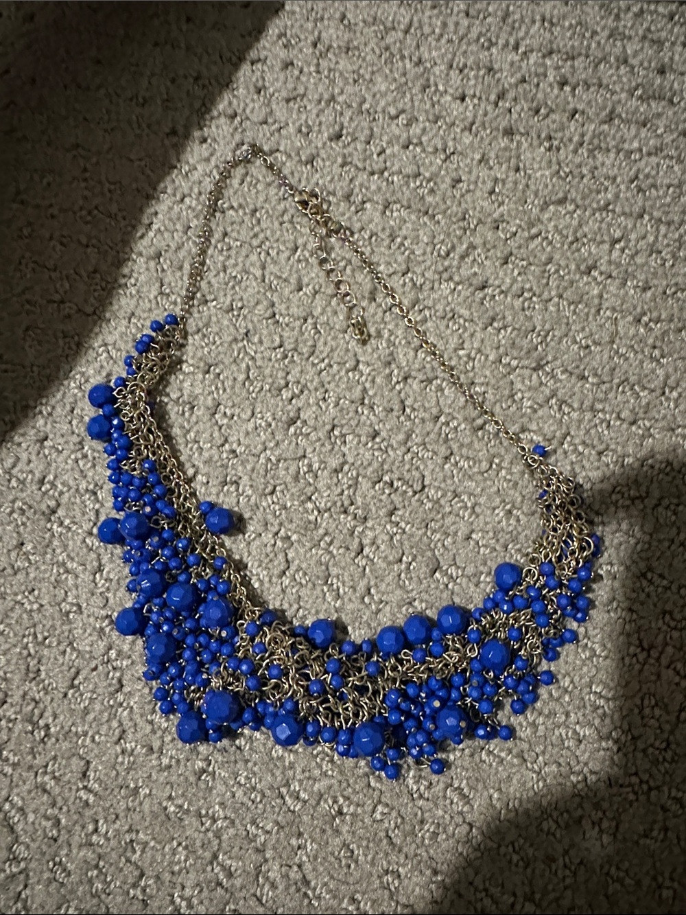 Ann Taylor Blue Beaded Statement Necklace